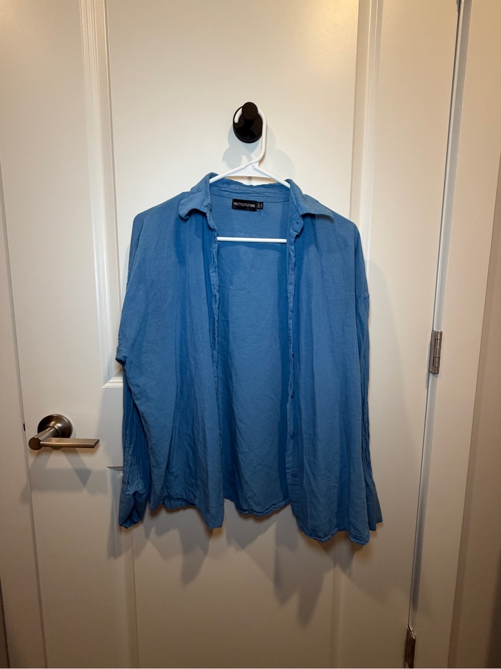 Pretty Little Thing Lightweight Blue Open-Front Shirt Jacket